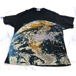 Rare Y2K Albert Einstein Quote Earth Large Graphic Lee T-Shirt Black Tee
